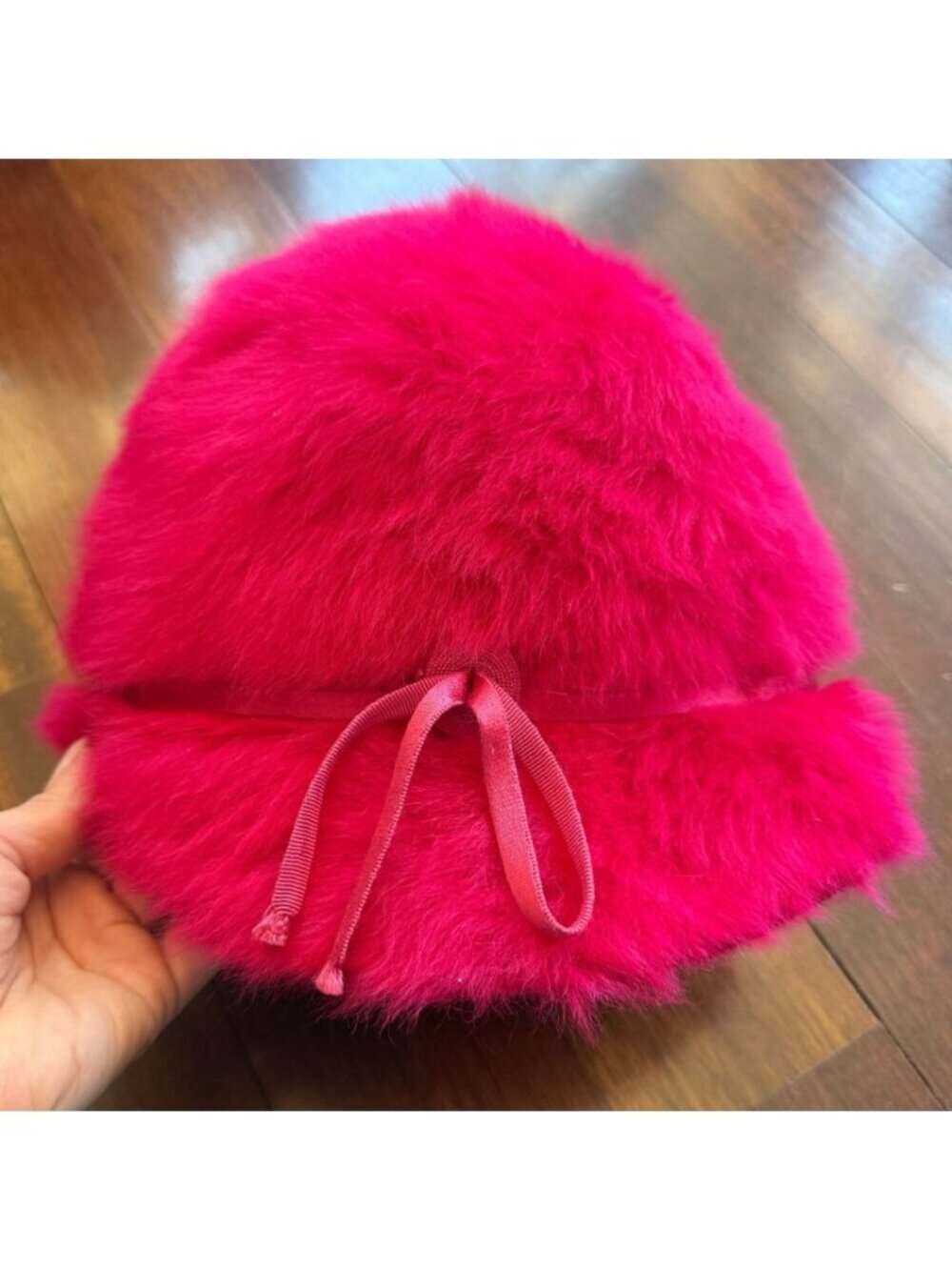Vintage 1950s-60s Pierre Balmain Paris Licensed Couture Hot Pink Fur Cloche Hat